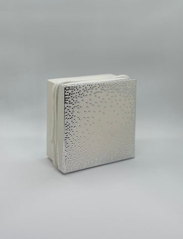 Small Square Silver Dotted Box With Handles