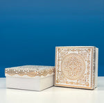 Exquisite Gold & White Patterned Small Gift Box