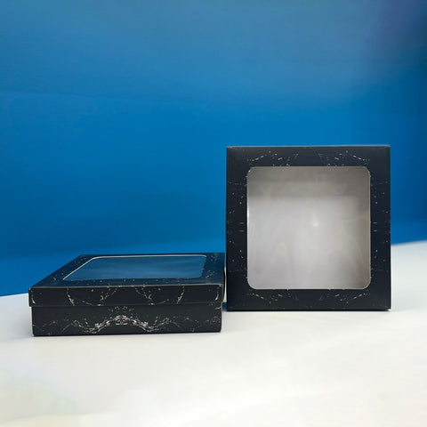 Square Black Marble Design Medium Gift Box