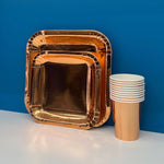 Dashing Rose Gold Disposable Dinner Set (30pc)