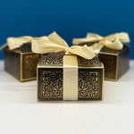 Smart Small Square Bow Design Gold Gift Box