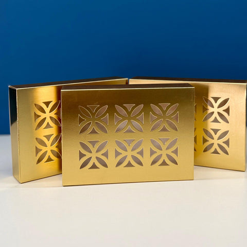 Classy Laser Cut Medium Gold Gift Boxes