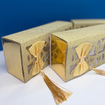 Smart Laser Cut Rectangular Medium Gold Gift Box