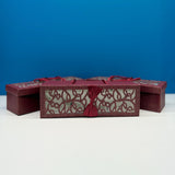 Smart Laser Cut Large Carry On Maroon Gift Box