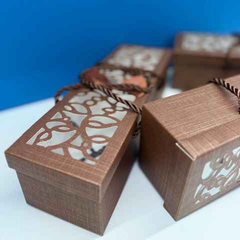 Smart Laser Cut Large Carry On Brown Gift Box