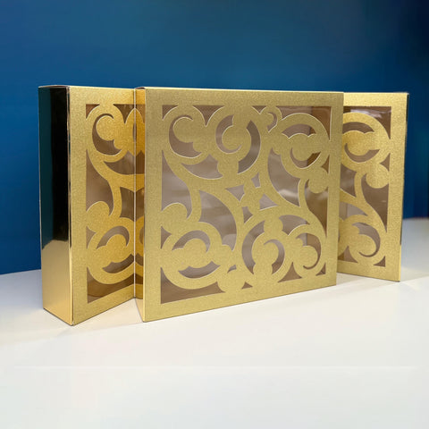 XL Laser Cut Gold Gift Box