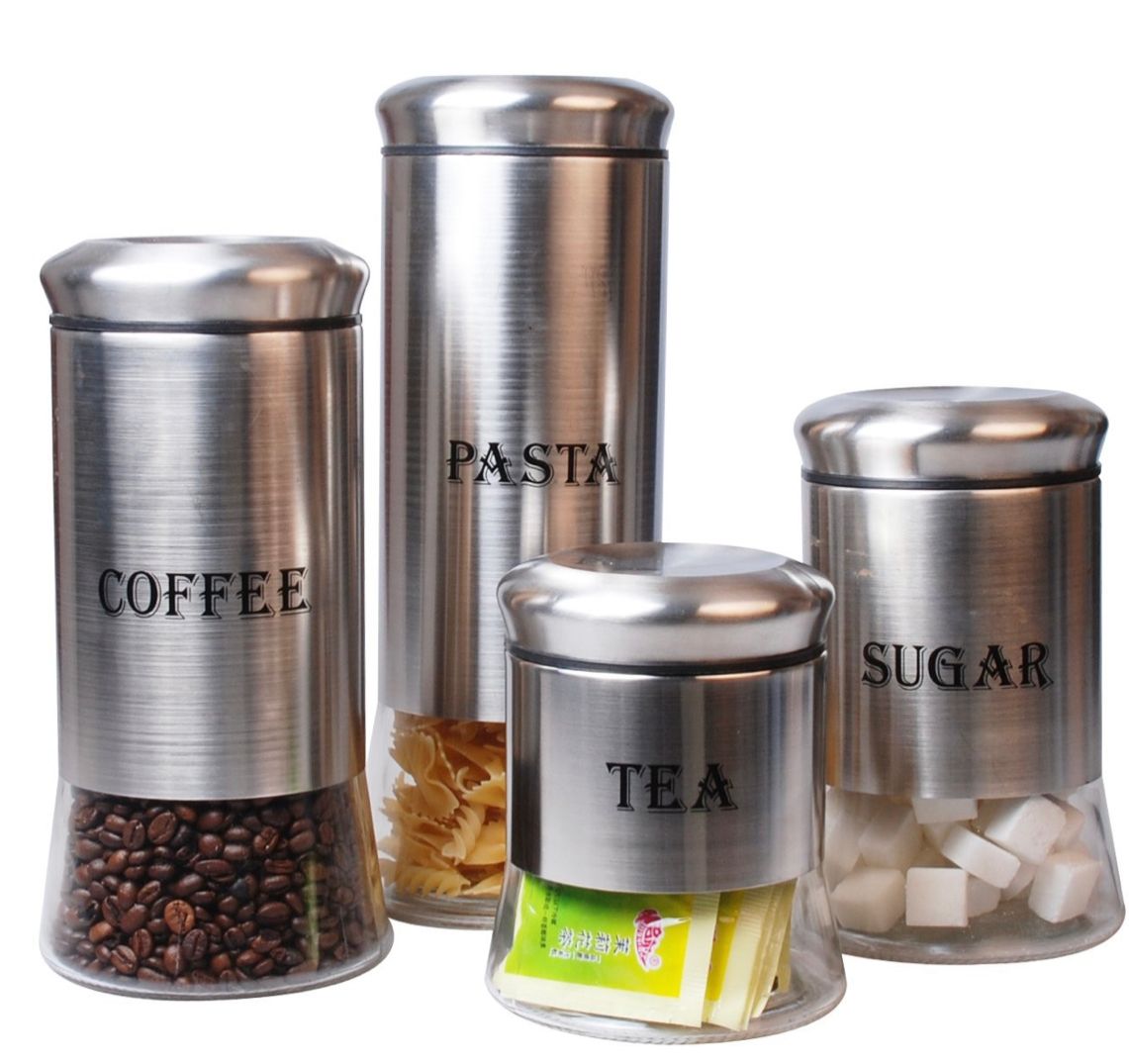 Silver Canister (4pc) Set Marine Home